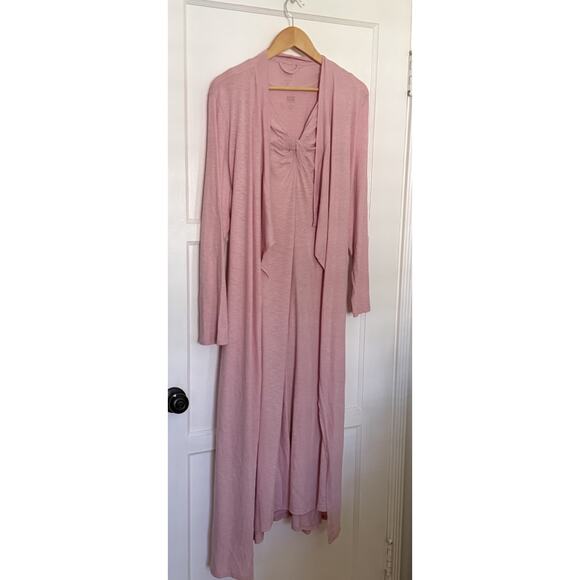 Eileen Fisher Other - Eileen Fisher Sleepwear Garnet Hill Organic Pima Cotton Robe Nightgown Set READ